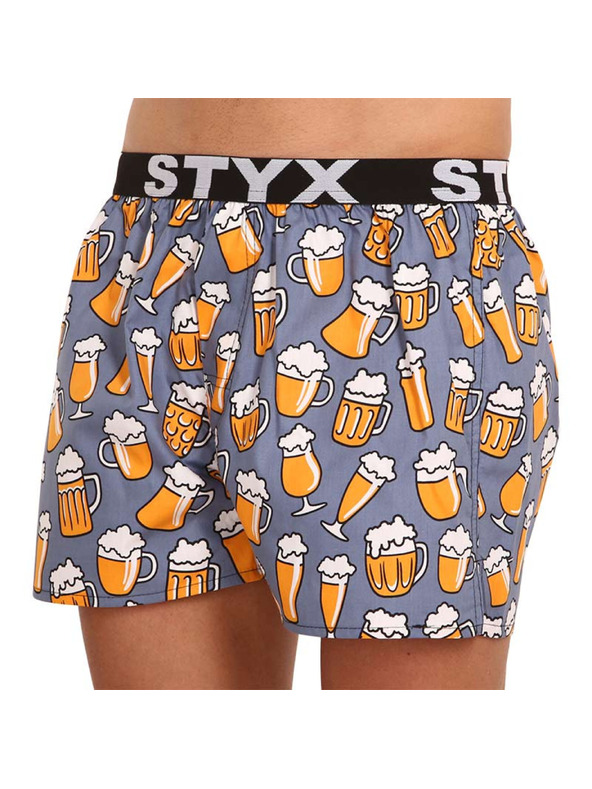 Styx Sivo-žute kratke hlače sa sportskom gumom Styx art Pivo