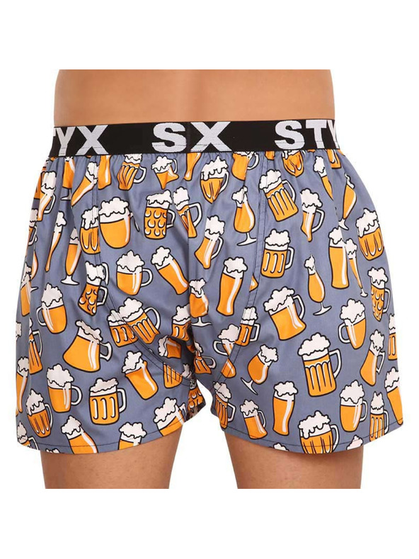 Styx Sivo-žute kratke hlače sa sportskom gumom Styx art Pivo