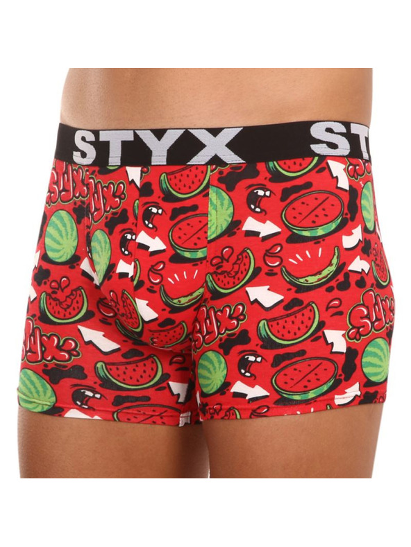 Styx Muške bokserice Styx duge art sportske gumene lubenice