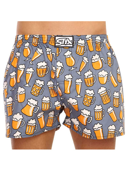 Styx Žuto-sive muške kratke hlače s uzorkom Styx Pivo