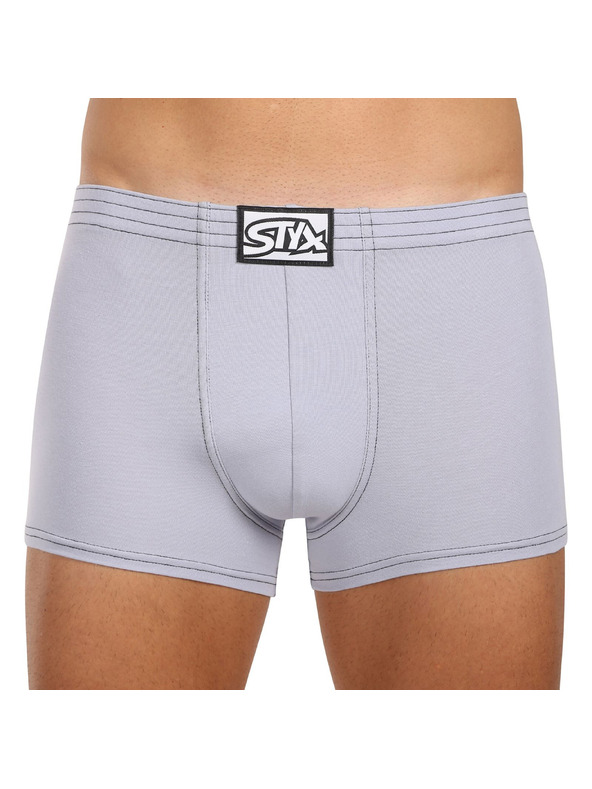 Styx Muške bokserice Styx classic rubber svijetlo sive