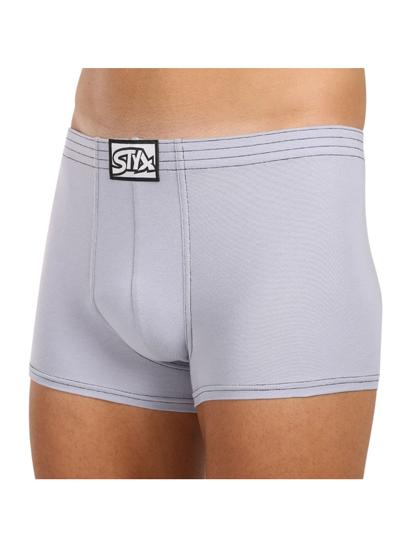 Styx Muške bokserice Styx classic rubber svijetlo sive