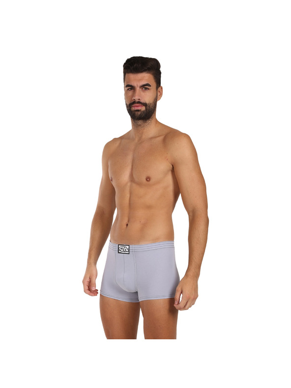 Styx Muške bokserice Styx classic rubber svijetlo sive