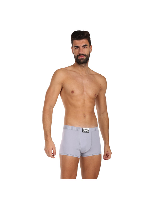Styx Muške bokserice Styx classic rubber svijetlo sive