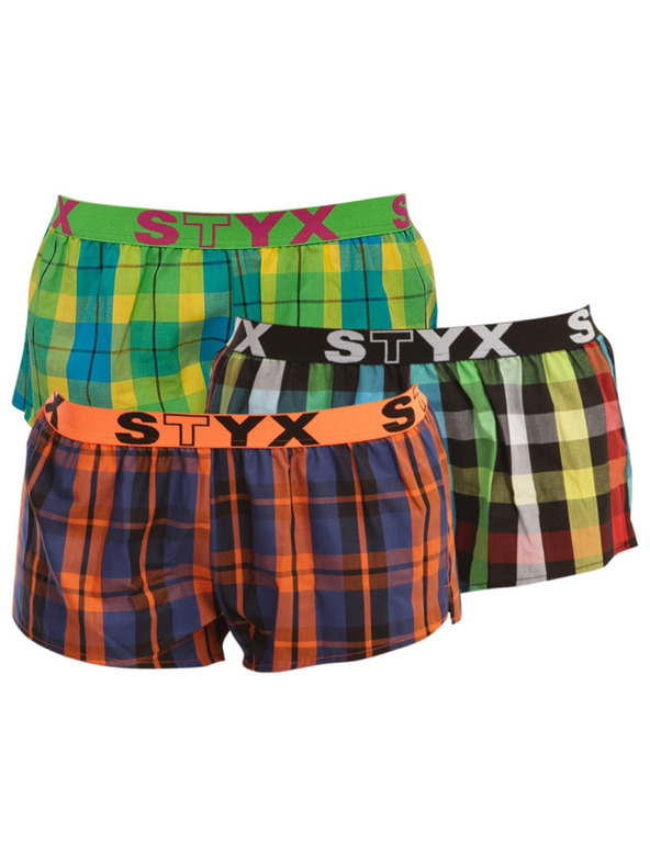 Styx 3PACK ženske kratke hlače Styx sportske gumene višebojne