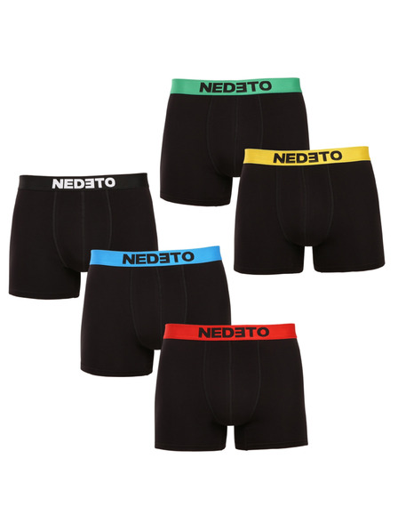 Nedeto Set od pet - muške bokserice Nedeto crne