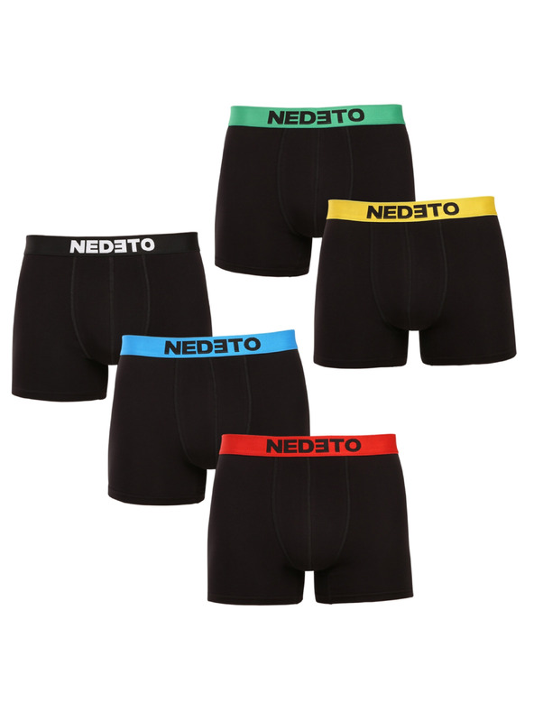 Nedeto Set od pet - muške bokserice Nedeto crne