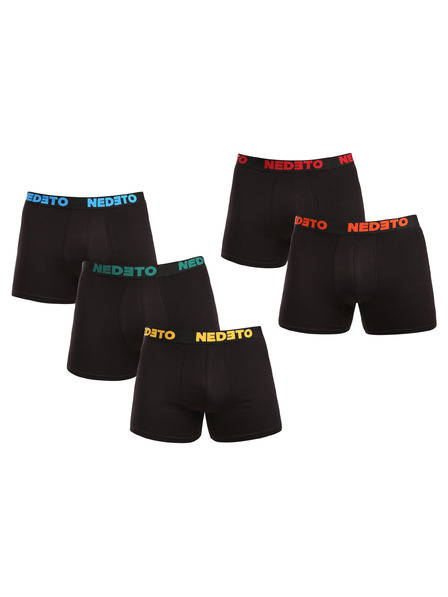 Nedeto Set od pet - muške bokserice Nedeto crne