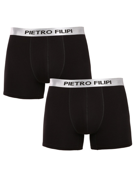 Pietro Filipi Set od dva - muške bokserice Pietro Filipi crne Metalic silver