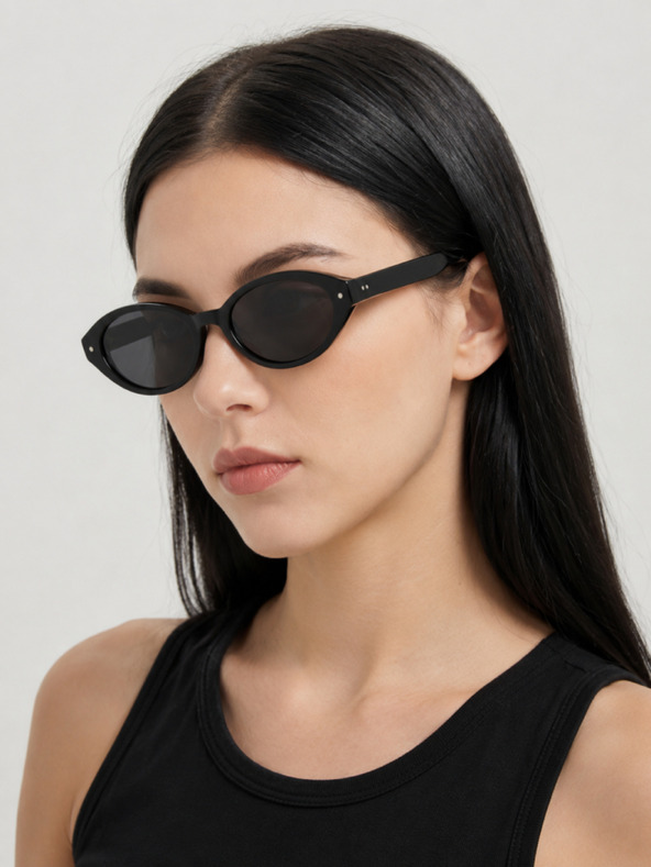 VEYREY VeyRey ženske cat-eye acetatne polarizirajuće sunčane naočale Aest crni okvir crna stakla