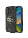 Guess Stražnja maska ​​Guess PU 4G s metalnim logotipom za iPhone 16 siva