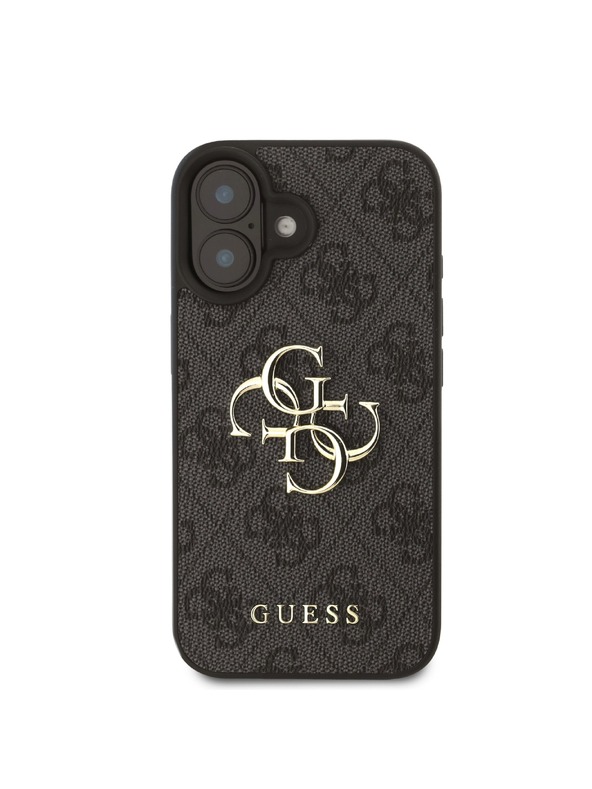 Guess Stražnja maska ​​Guess PU 4G s metalnim logotipom za iPhone 16 siva
