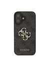 Guess Stražnja maska ​​Guess PU 4G s metalnim logotipom za iPhone 16 siva