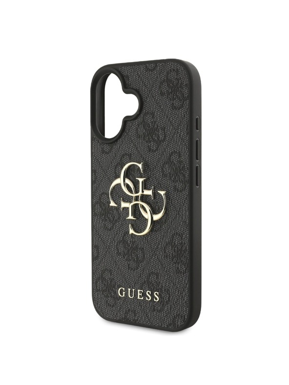 Guess Stražnja maska ​​Guess PU 4G s metalnim logotipom za iPhone 16 siva