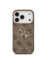 Guess Guess PU Leather 4G Metal Logo Gold Frame Stražnja Futrola za iPhone 17 Pro Max Smeđa