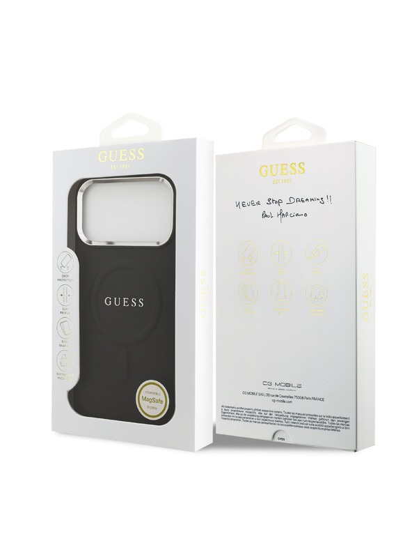 Guess Guess PU Saffiano MagSafe Stražnja Futrola za iPhone 17 Pro Max Crna