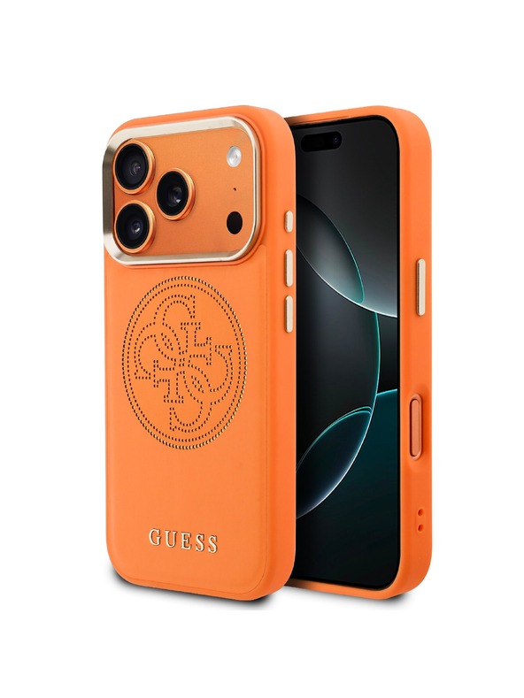 Guess Guess PU Perforated 4G Logo MagSafe Stražnja Futrola za iPhone 17 Pro Max Narančasta