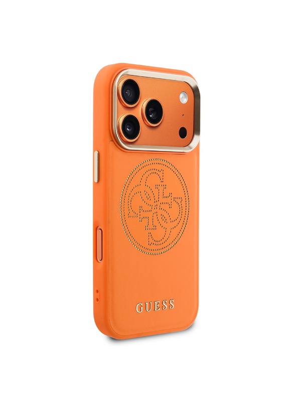 Guess Guess PU Perforated 4G Logo MagSafe Stražnja Futrola za iPhone 17 Pro Max Narančasta