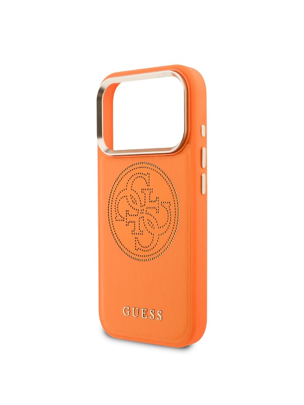 Guess Guess PU Perforated 4G Logo MagSafe Stražnja Futrola za iPhone 17 Pro Max Narančasta