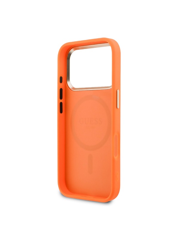 Guess Guess PU Perforated 4G Logo MagSafe Stražnja Futrola za iPhone 17 Pro Max Narančasta