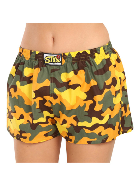 Styx Ženske bokserice Styx art klasičan elastičan pojas maskirni žuti