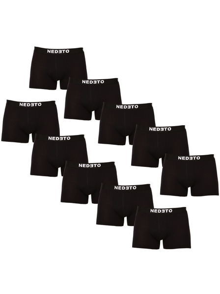 Nedeto Set od deset - (8+2 besplatno) muške bokserice Nedeto crne