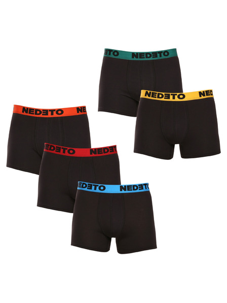 Nedeto Set od pet - muške bokserice Nedeto crne