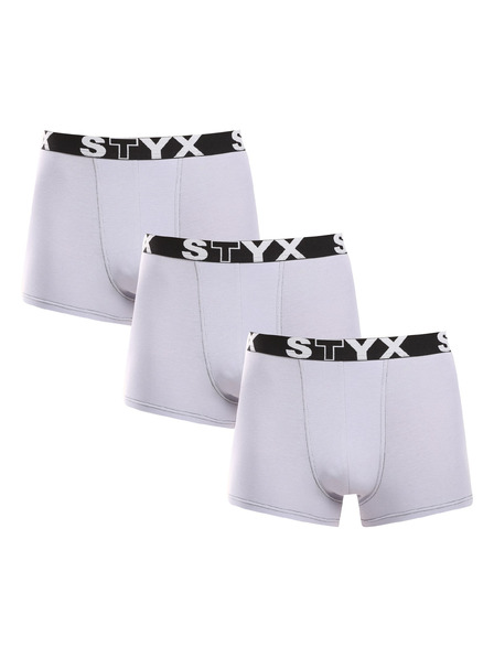 Styx Komplet od tri muške bokserice Styx sportske gumene sive boje