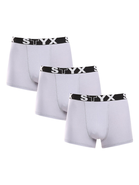 Styx Komplet od tri muške bokserice Styx sportske gumene sive boje