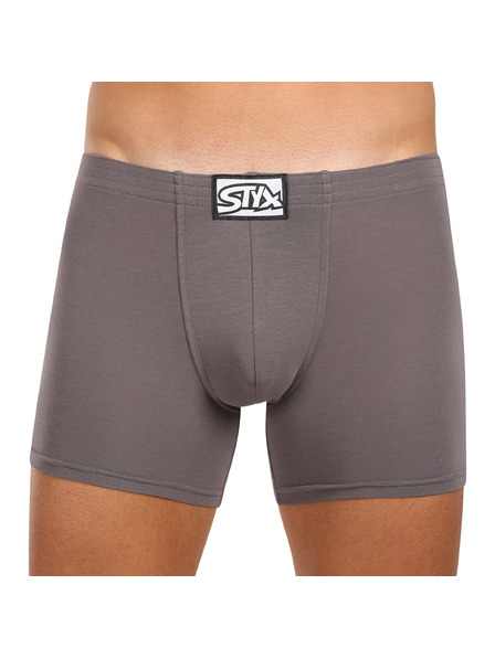 Styx Muške boksarice Styx long klasična guma tamno sive