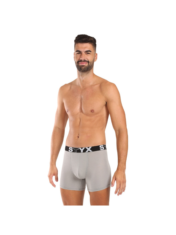 Styx Muške boksarice Styx long sportska guma svjetlo sive
