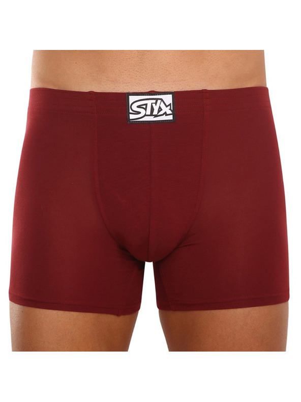 Styx Muške bokserice Styx long klasičan elastičan bordo