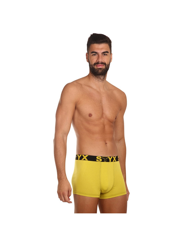 Styx Muške bokserice Styx sportski elastičan zeleno-žute