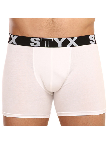 Styx Muške bokserice Styx long sportski elastičan bijele