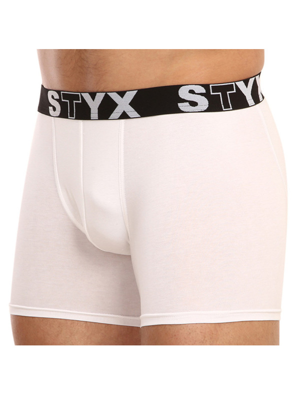 Styx Muške bokserice Styx long sportski elastičan bijele