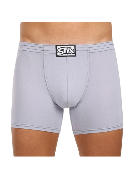 Styx Muške bokserice Styx duge klasične svjetlo sive gume