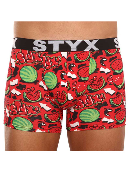 Styx Muške bokserice Styx duge art sportske gumene lubenice