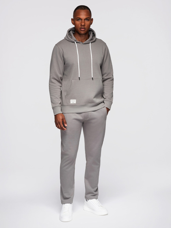 Ombre Clothing Muška trkačka: hoodie + hlače regular fit - siva V8 Z120 Ombre Clothing