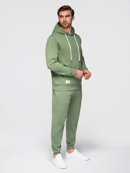 Ombre Clothing Muški trkački set pamučni duks + jogger hlače - zelena V3 Z121 Ombre Clothing