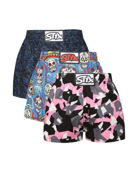 Styx Set od tri - dječje gaće Styx art klasična guma višebojna