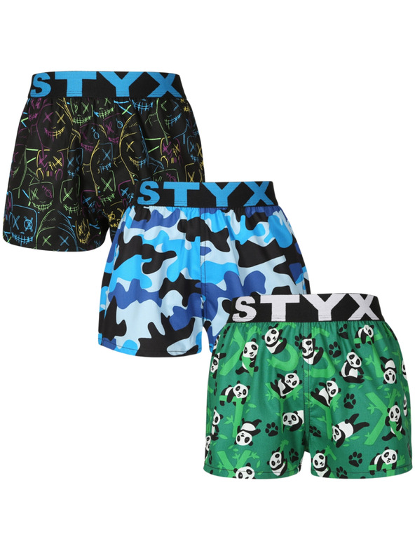 Styx Set od tri - dječje gaćice Styx art sportski elastičan pojas multibarevne