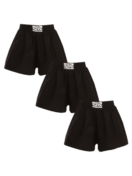 Styx Set od tri - dječje gaćice Styx klasičan elastičan pojas crne