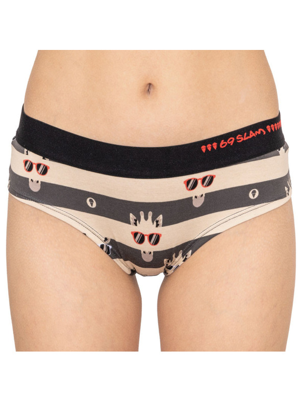 69slam Ženski donji dio 69SLAM boxer bamboo giraffe stripes