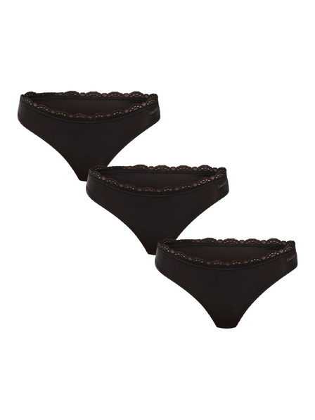 Calvin Klein Komplet od tri - ženska tanga Calvin Klein crna