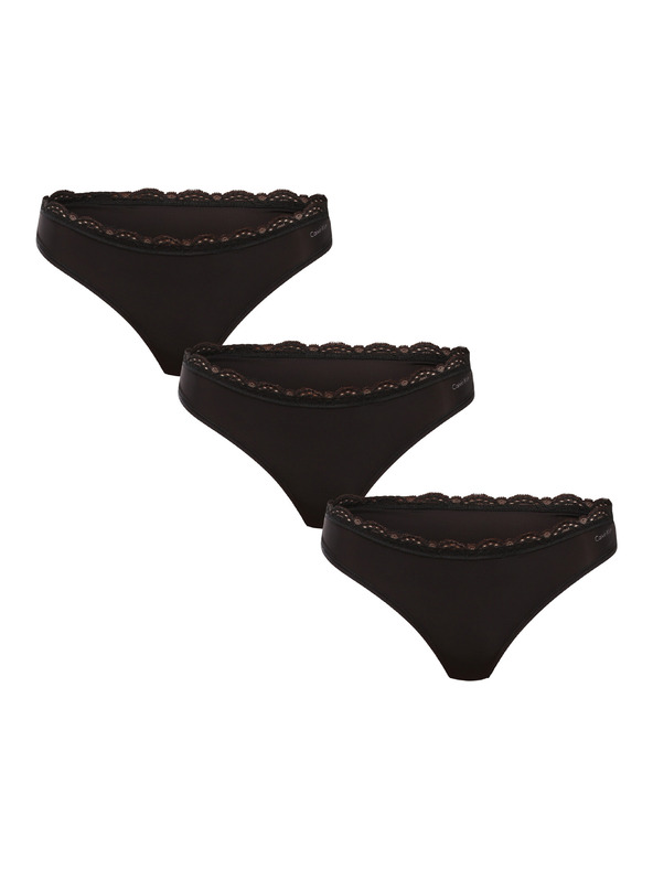 Calvin Klein Komplet od tri - ženska tanga Calvin Klein crna