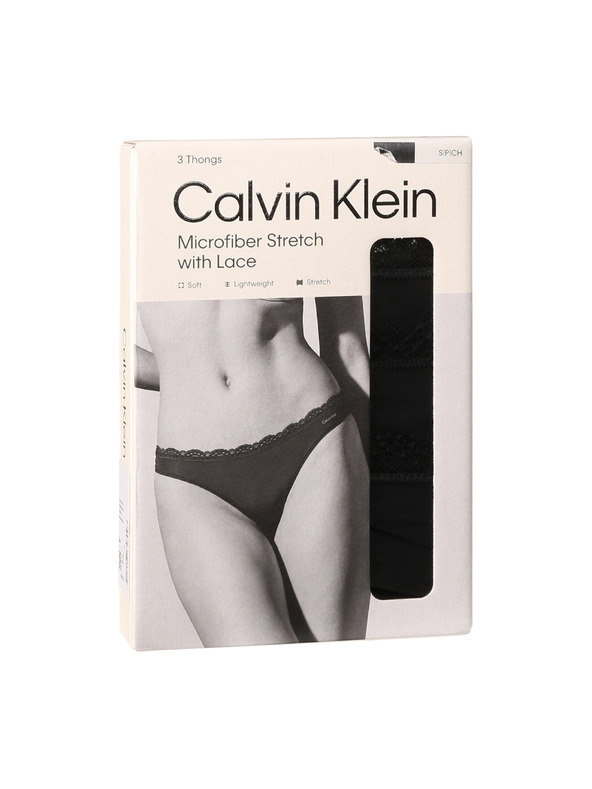 Calvin Klein Komplet od tri - ženska tanga Calvin Klein crna