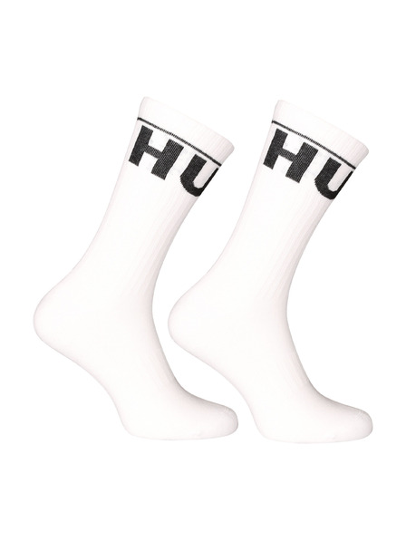 HUGO Set od dva - čarape Hugo visoke bijele