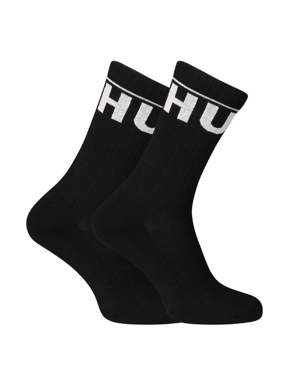 HUGO Set od dva - čarape HUGO visoke crne