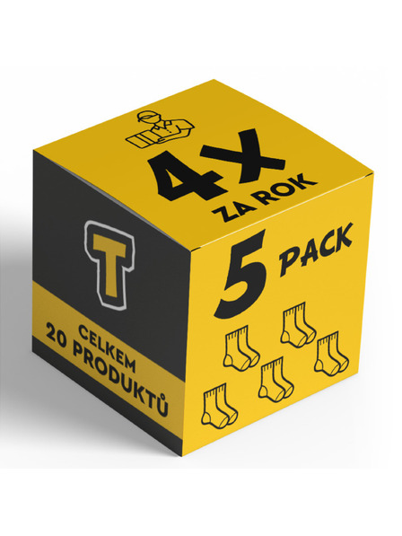 Nedeto 4x Set od pet - čarape Nedeto visoke bambusne crne - tromjesecna godisnja pretplata
