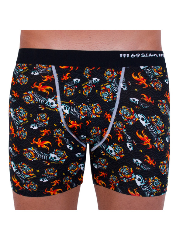 69slam Muške boksarice 69SLAM fit bamboo fish skull